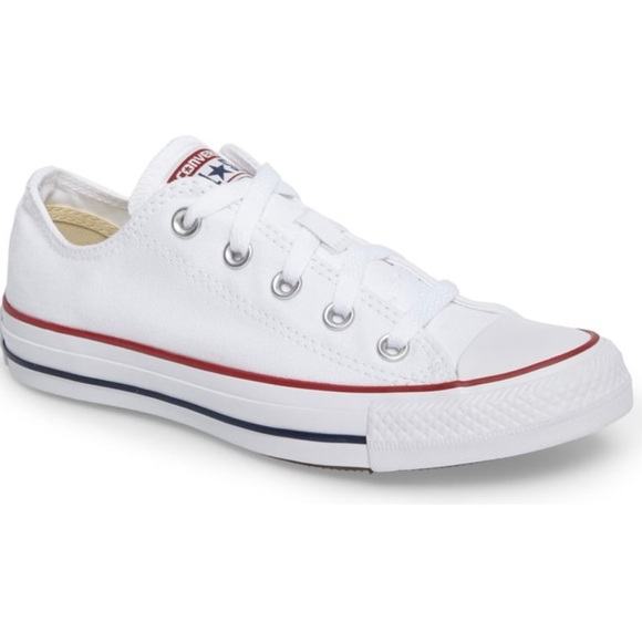 Low Top White Converse Sneakers - Picture 1 of 6